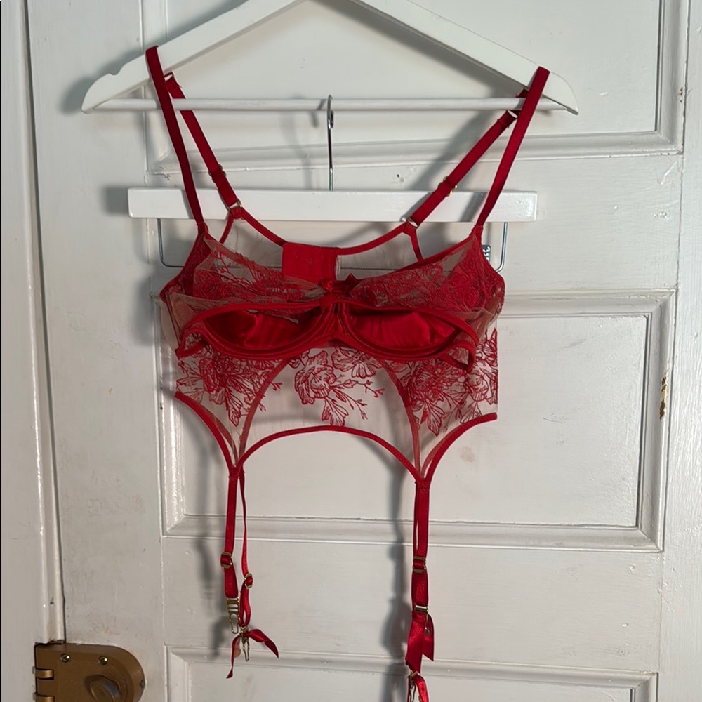 Agent Provocateur Red Lace Lingerie Set